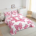 thumbnail image 3 of Castle Fairy Boys Girls Cute Bowtie Letter Monogrammed L Bedding Comforter Set 2pcs,Cartoon Bow Bowknot Twin Comforter Sets Microfiber,Dreamy Princess Breathable Bedding Set,Breathable Home Decor, 3 of 8