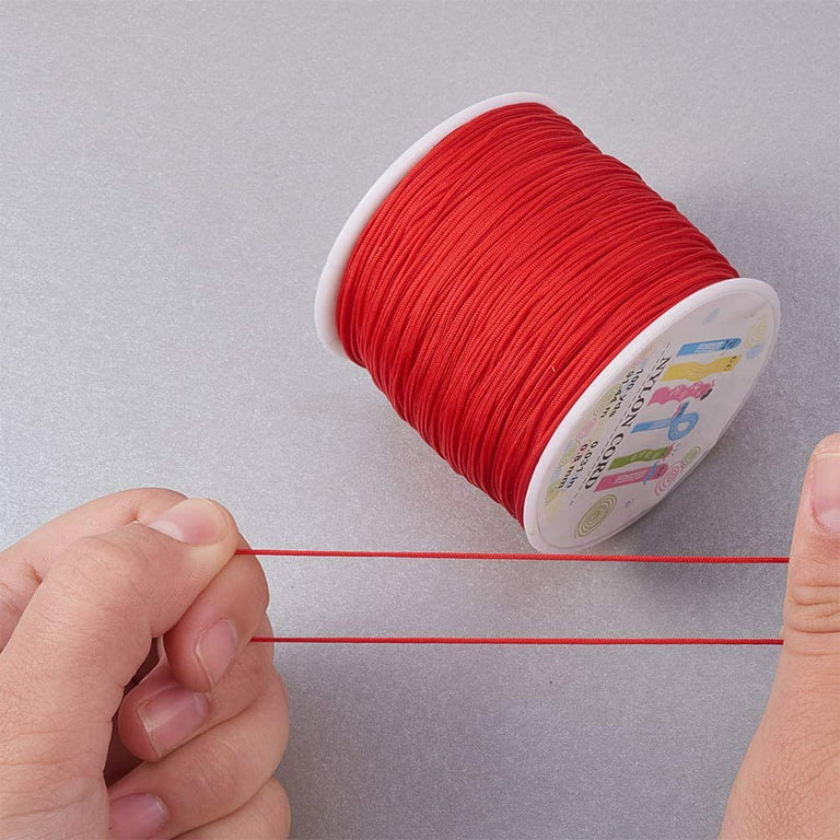 Braided Nylon Thread, Chinese Knotting Cord Beading Cord for Beading  Jewelry Making, Red, 0.8mm, about 100yards/roll