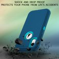 thumbnail image 4 of Petocase for iPhone XR Case,Shockproof Dust/Drop Proof 3-Layer Full Body Protection [Without Screen Protector] Rugged Heavy Duty Durable Cover Case,Navy/Teal, 4 of 6