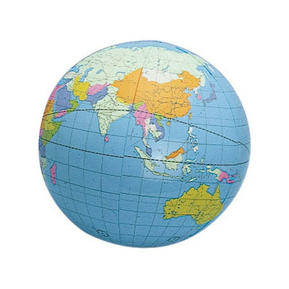 12" Inflatable Globe Printed Beach Ball Toy Decoration