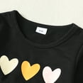 thumbnail image 4 of 3T Baby Girls Clothes 4T Girls 2PCS Fall Winter Outfits Set Heart Print Round Neck Toddler Girls Long Sleeve Top Pants Set Black, 4 of 8