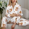 thumbnail image 6 of Uemuo Squirrel Giving A Gift Pattern Womens Pajama Sets,PJ Set for Women,Pajamas for Women Logo,Long Sleeve Pajama Set for Women,Soft Long Sleeve Top With Pants-X-Large, 6 of 9