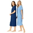 thumbnail image 4 of Dreams & Co. Women's Plus Size 2-Pack Long Sleepshirts Nightgown, 4 of 5