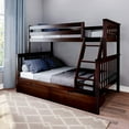 thumbnail image 1 of BEDSMART Lits Superposés Simple sur Double en Bois Massif avec Rangement / Espresso, 1 of 7
