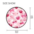thumbnail image 5 of 36.2 Inch Round Floor Mat Cherry and Pink Bow Pattern Carpet Decor Rug for Living Room Bedroom, 5 of 6