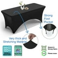 thumbnail image 3 of Urby 1pcs Black Spandex Tablecloth Cover for 6ft Folding Table for Party and Events, 3 of 6