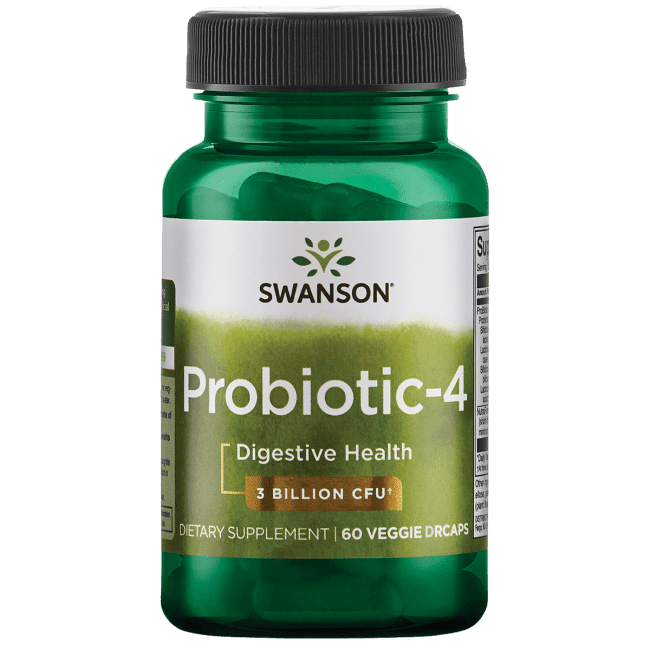 Swanson Probiotic-4 3 Billion Cfu 60 Veggie DrCapsules - Walmart.com ...