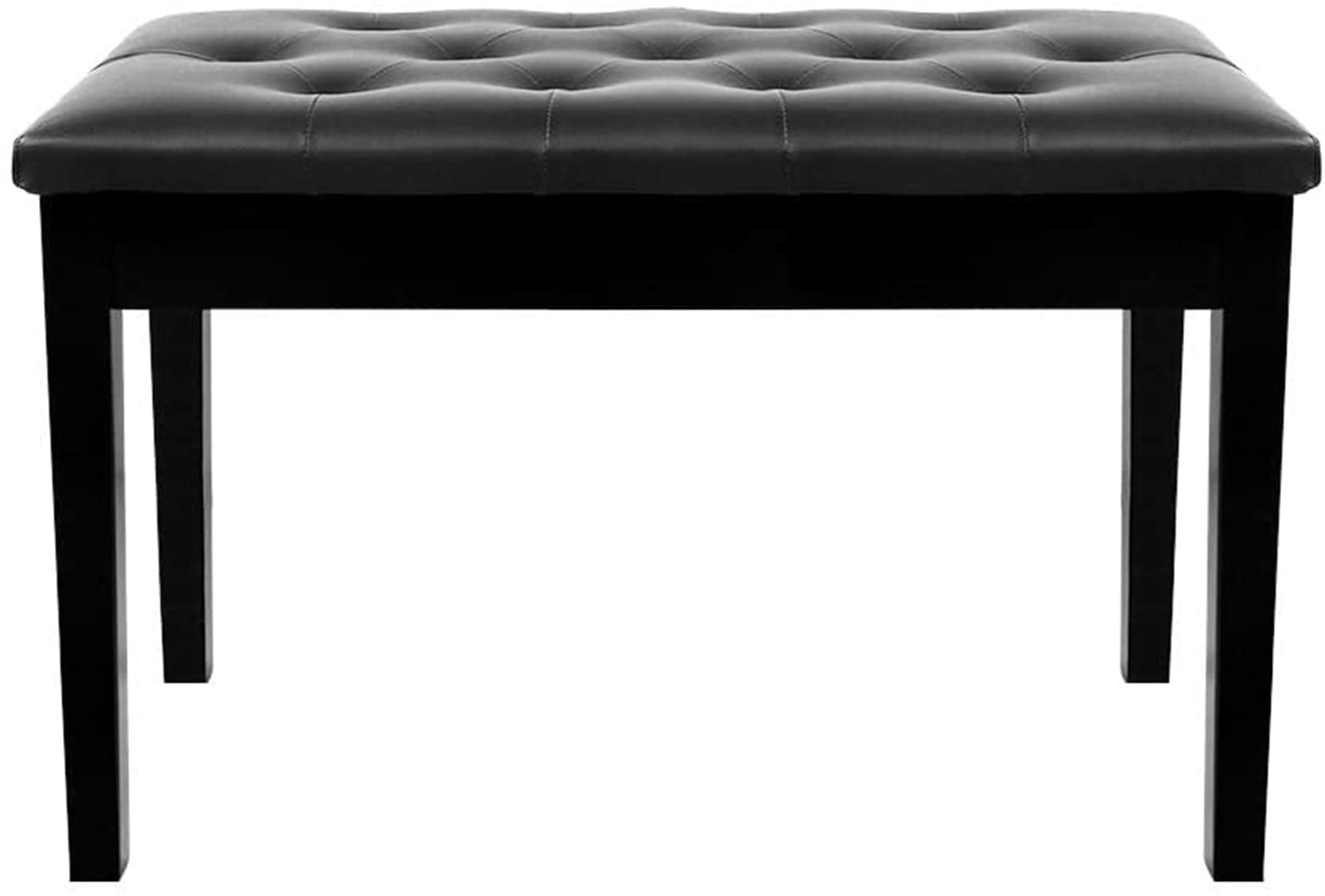 Piano Bench With Padded Cushion And Music Book Storage Compartment  Duet Wooden Seat 13.7 X 29.5 20 Inches Load 440lb Black