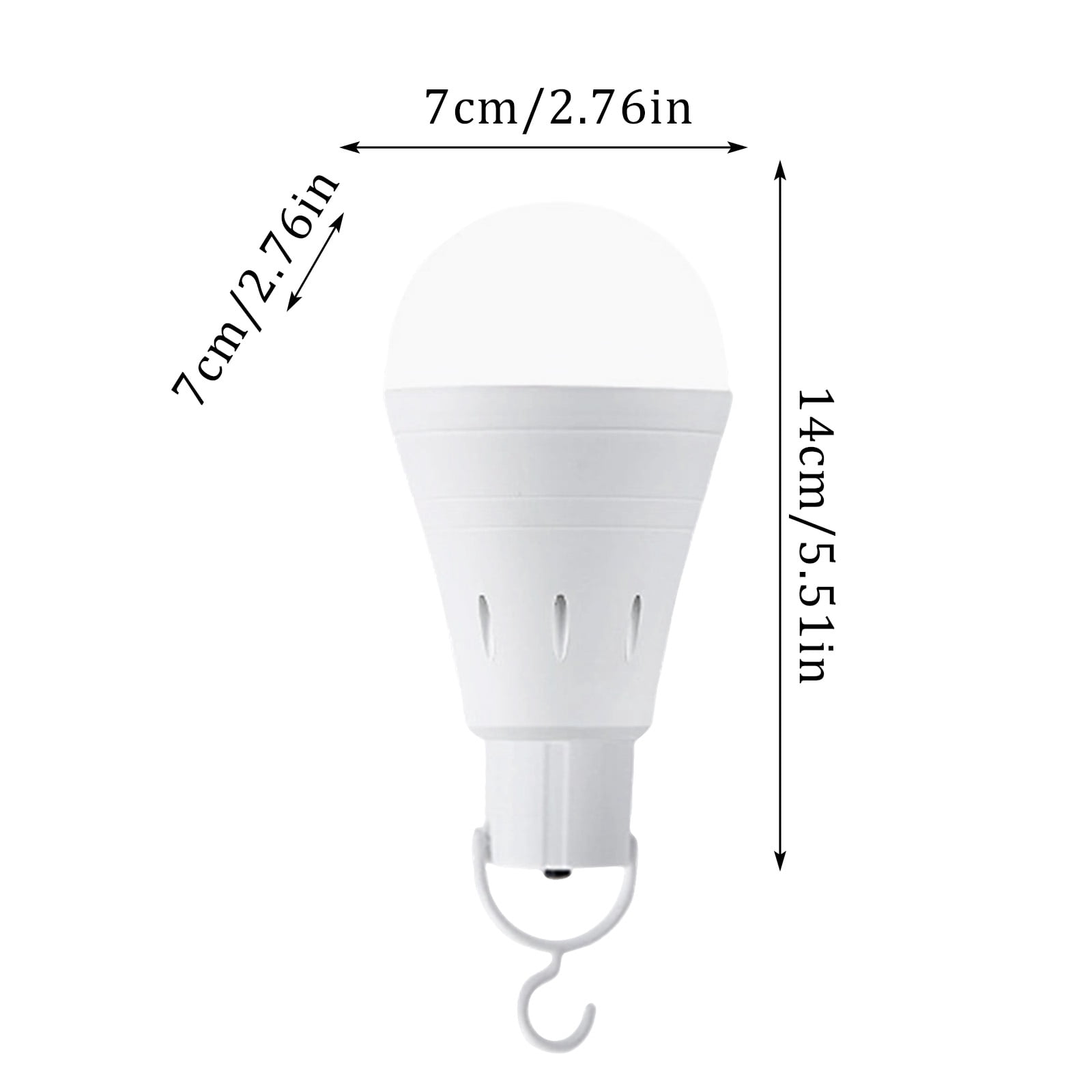 2 Pack Rechargeable Emergency Light Bulbs Battery Powered LED Light Bulb E26 12W 60W Equivalent for Home Power Outage Camping