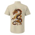 thumbnail image 4 of BOBOGOJP Men's Linen Shirts Slim Fit Short Sleeve Athletic Fit Solid Button Down Shirts,Beige L, 4 of 4