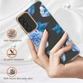 thumbnail image 6 of SaniMore for Samsung Galaxy A33 5G Case, Flexible TPU Magnetic Cover Support Wireless Charging Slim Flower Grass Pattern Shockproof Protective Shell for Ladies Women Girls, Blue Flowers, 6 of 9