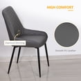 thumbnail image 4 of HOMCOM Dining Chairs Set of 2, PU Leather Kitchen Chairs with Metal Legs, 4 of 10