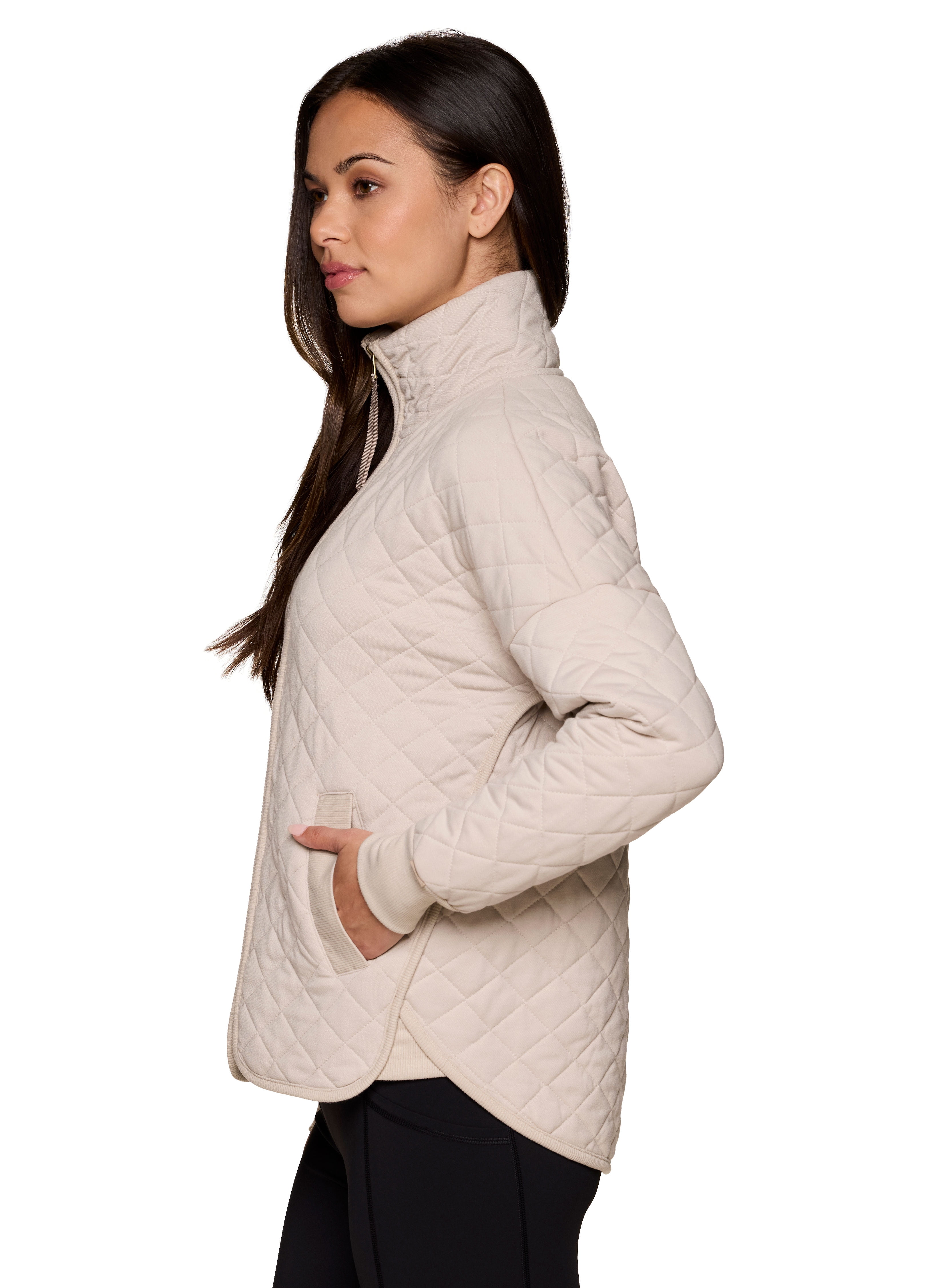 Avalanche Women's Mock Neck Quilted Zip Up Jacket with Pockets