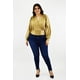 thumbnail image 5 of Blusa de satín escote cruzado Roman Fashion /Tallas Extras, 1842 (Dorado) dorado 40, 5 of 6