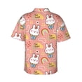 thumbnail image 3 of Balery Rabbit So Cute Print Men's Hawaiian Shirts Short Sleeve Beach Shirt Relaxed Fit Vacation Button Down Shirts-Large, 3 of 9