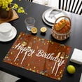 thumbnail image 3 of Happy Birthday Placemats Set of 8, Brown Modern Abstract Art Placemats for Dining Table, Place Mats for Kitchen Tabletop, Waterproof Wipeable Dining Table Mats Set, 3 of 9