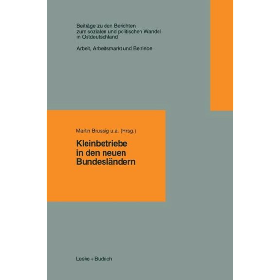 Beiträge Zu Den Berichten der Kommision Kleinbetriebe in Den Neuen Bundesländern, Book 1, (Paperback)