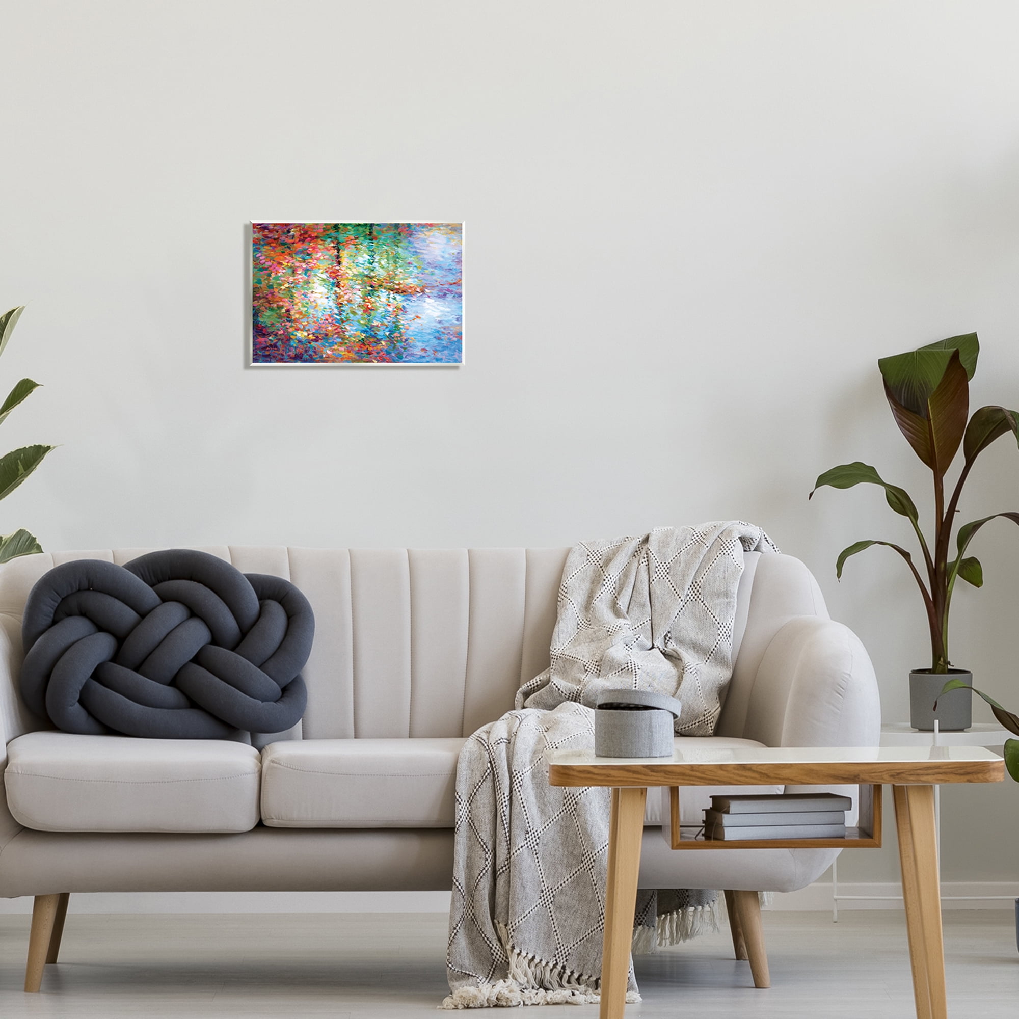 Stupell Industries Abstract Leaves Colorful Reflections Landscape Painting Unframed Art Print Wall Art, 15 x 10