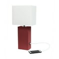 thumbnail image 5 of Elegant Designs 21" Leather Wrapped Table Lamp, w/ USB Port, Red, w/ LED Bulb Included, 5 of 8