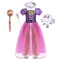 thumbnail image 1 of Vestido largo de Rapunzel para niña, disfraz de princesa para carnaval, atuendo para fiesta de cumpleaños, 2-8 años Fivean unisex, 1 of 2