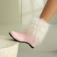 thumbnail image 5 of Mostsola Ankle Boots for Women Winter Warm Cute Fuzzy Snow Boots Hidden Wedge Zipper Booties, 5 of 6