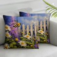 Decorative Throw Pillow Covers Set of 2, Oil Painting Lavender Daisy