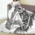 thumbnail image 6 of Cauagu Skeleton Book Lover Pattern Flannel Bed Blankets,Fleece Blanket Comfortable Air Conditioning Blanket for Sofa Bed Travel Couch & Living Room -60"x50", 6 of 8