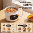 thumbnail image 2 of ICETear Electric Hot Pot and Low Sugar Rice Cooker, Portable Mini Cooking Pot with Foldable Handle, Titanium Non-Stick Inner Pot and 6 Smart Menus, Off-White, 2 of 8