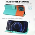 thumbnail image 3 of Allytech Wallet Case for iPhone 13 Pro Max with Cute Cartoon Pattern, 3 Card Slots + 1 Cash Slot + Wrist Strap, Premium PU Leather Stand Magnetic Clasp Shockproof Protective Case, Skyblue, 3 of 8