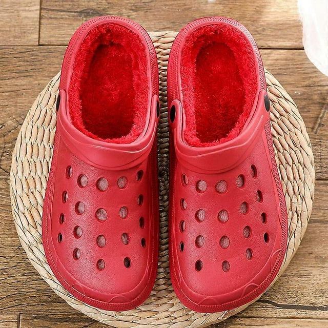 Unisex Classic Lined Clogs | Plush Slippers red (no shoe flower) 40