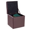 thumbnail image 3 of Gymax Storage Box Ottoman Square Seat Foot Stool Chair Cube Hinge Top Brown, 3 of 10