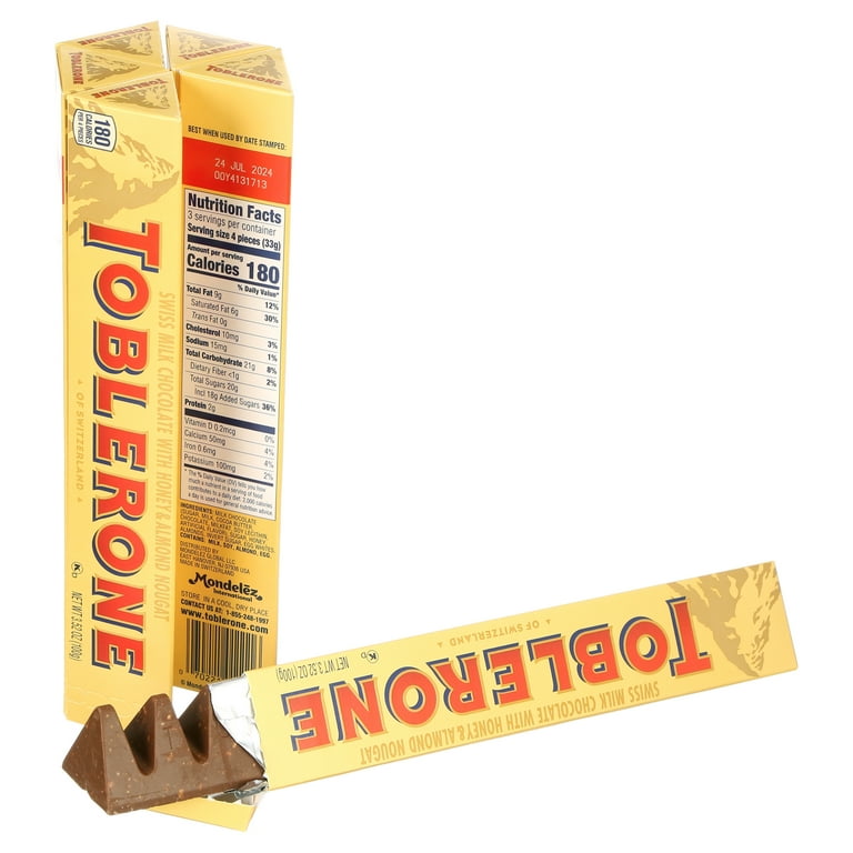 Toblerone Swiss Milk Chocolate Candy Bars, 6 ct./3.52 oz.