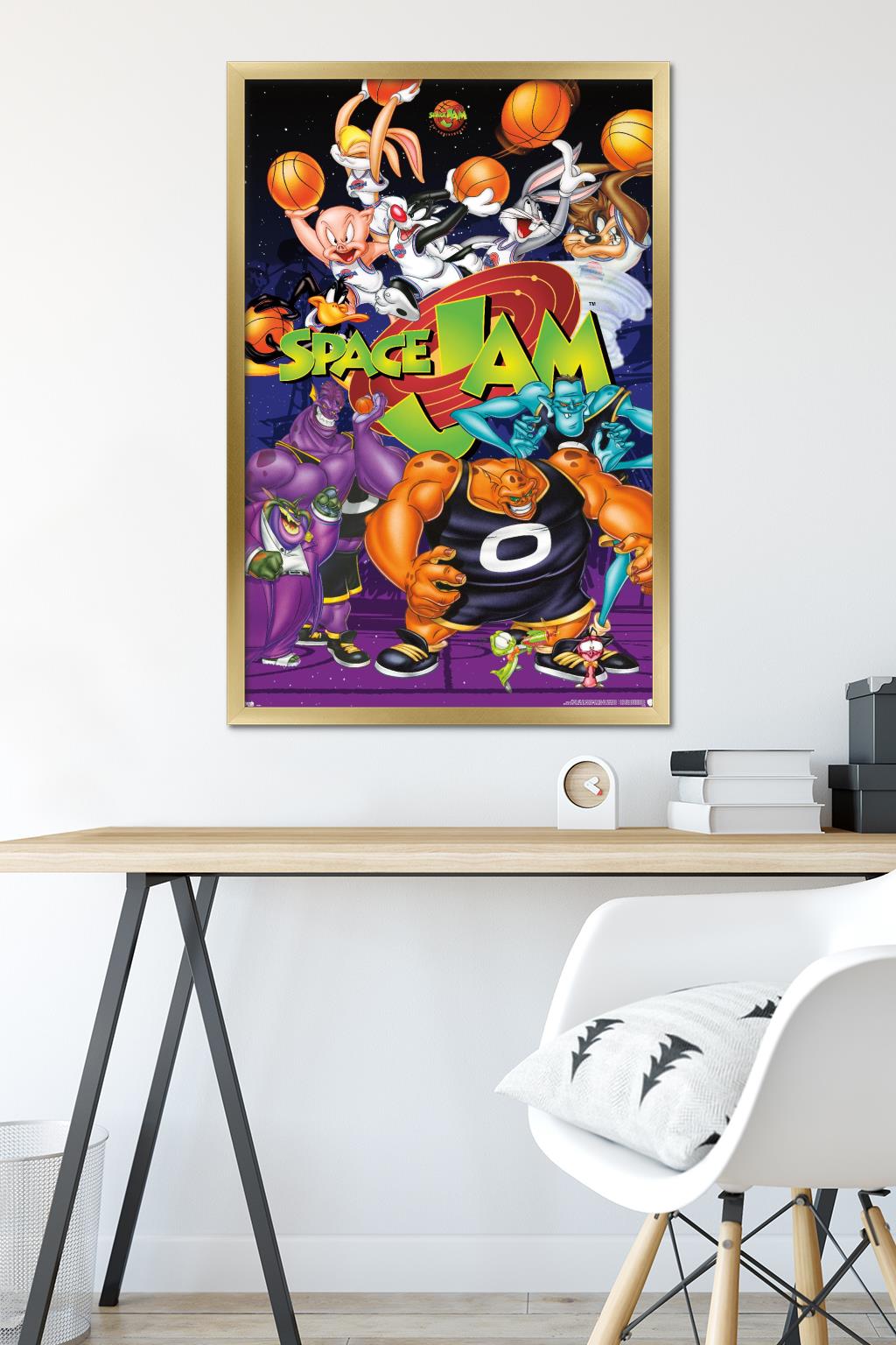 Looney Tunes: Space Jam - Collage Wall Poster, 22.375" x 34", Framed