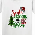 thumbnail image 4 of Inktastic Santa is Promoting Me to Big Sister Green Plaid Tree Youth T-Shirt, 4 of 5