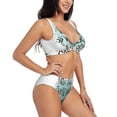 thumbnail image 2 of Kdxio Not All Who Wander Are Lost1 Print Women's 2 Piece High Waisted Wrap Spaghetti Strap Summer Swimsuit Bikini Set-X-Large, 2 of 7