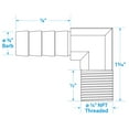 thumbnail image 4 of Seachoice 90 Degree Brass Fuel Elbow, 4 of 4