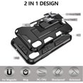 thumbnail image 3 of Compatible for iPhone Xs Case, iPhone X Case with HD Screen Protector 5.8 Inch,  Military Grade Built-in Magnetic Kickstand Shockproof Protective Cover Case for iPhone X/Xs, Black, 3 of 13