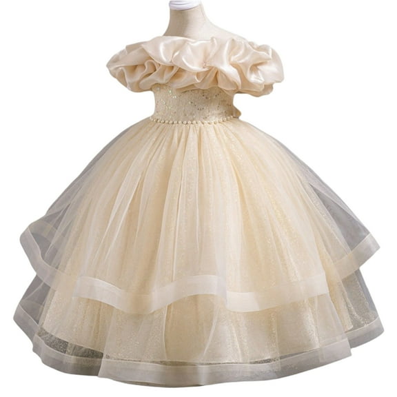 LWavelet Little Girls Flower High Low Tulle Dress Princess Wedding Pageant Birthday Party Formal Evening Dance Ball Gown