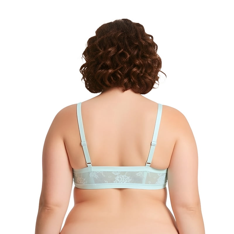 Curve Muse Women's Plus Size Full Coverage Underwire Front Close Bras-2PK-Shrimp Pink,Glass Blue-34C