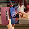 thumbnail image 2 of for iPhone 15 Pro Max Wallet Case PU Leather Flip Book Style Folio Strong Magnetic Closure RFID Blocking Protective Cover Credit Card Holder Kickstand Function Men for iPhone 15 Pro Max - 6.7", Red, 2 of 8