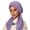 Light Purple, variant on Solid Color Crinkle Turban Hat with Curved Tail Double Layer Headband Hair Wrap for Women Black One Size