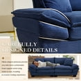 thumbnail image 6 of Muumblus 80"L Corduroy Loveseat, Upholstered Sleeper Sofa for Living Room, 2-Seater Plush Deep Seat Sofa, Blue, 6 of 8