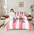 thumbnail image 4 of Castle Fairy Cute Bowknot 3 Pieces Queen Comforter Set,Dreamy Princess Ultra Soft Bedding Sets,Geometric Stripes Bedding Comforter Set,Microfiber Girls Bedroom Decor,Reversible, 4 of 8