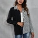 thumbnail image 3 of Blusa a cuadros para mujer, camisa a cuadros informal elegante a la moda con botones y cuello vuelto de manga larga, tipo AM, 3 of 7