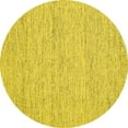 thumbnail image 1 of Ahgly Company Machine Washable Indoor Round Abstract Yellow Contemporary Area Rugs, 4' Round, 1 of 4