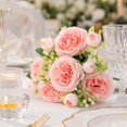 thumbnail image 4 of Pink Artificial Roses Bouquet Faux Silk Flowers for Home Wedding Table Decor 1 Pack, 4 of 5