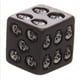 thumbnail image 3 of 5 piezas de dadoeis , negro con pepitas de , esquinas de 18 mm, accesorios de , de póquer, mahjong, CUTICAT Dados de calavera de resina negra novedosos, 3 of 7