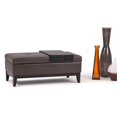 thumbnail image 2 of Simpli Home Banc de Rangement en Faux Cuir Oregon, Marron Chocolat, 2 of 7