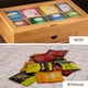 thumbnail image 4 of Tea Box Organizer with Drawer - 8 Compartment Bamboo Wooden Tea Storage Chest with Acrylic Window & Magnetic Lid - Tea Accessories & Gift Set for Women, Birthdays, House Warming Gifts New Home, 4 of 5