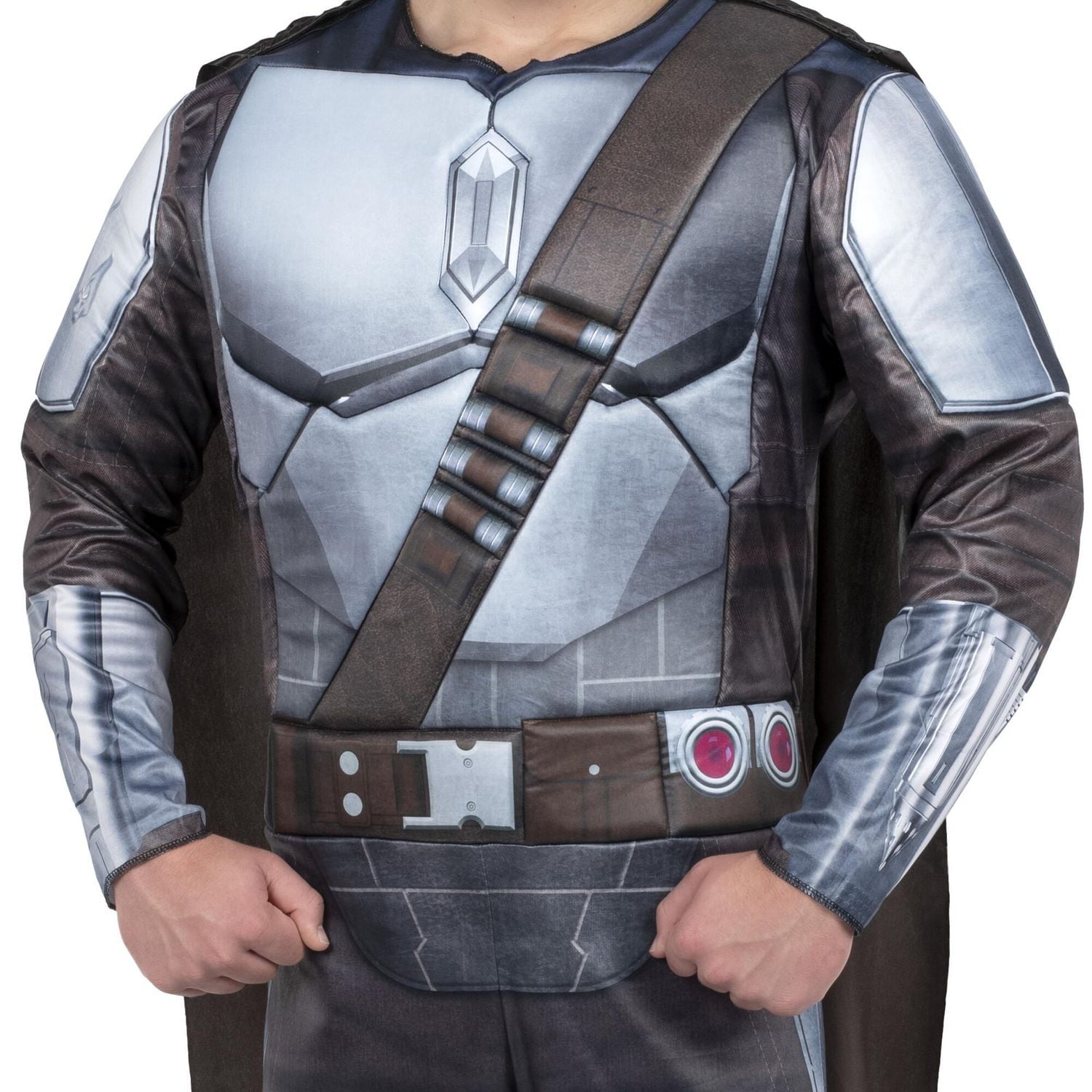 STAR WARS MANDALORIAN MEN’S COSTUME (ADULT) - Men's Jumpsuit with Detachable Cape and 3D Headpiece